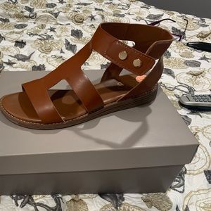 Franco Sarto size 7 leather dark tan sandal